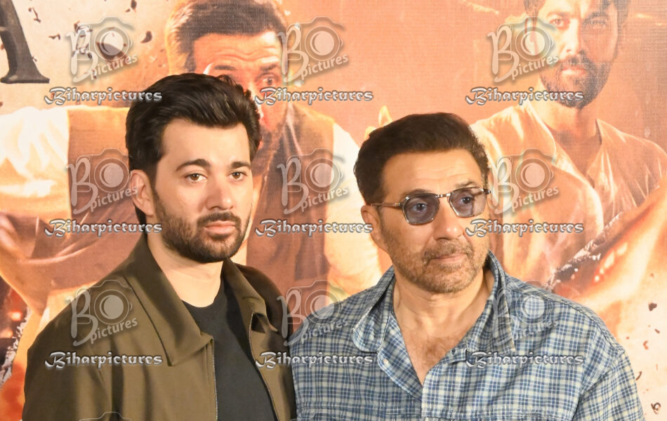 Patna 2nd August 2026- Actor Sunny Deol with his son Karan deol during the promotional event of their upcoming film, in Patna.